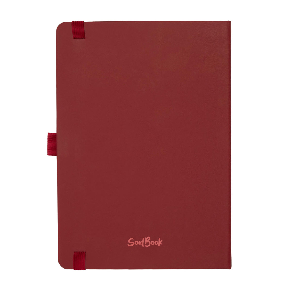 Soulbook - Notebook Hardcover Medium A5, 176 Dotted Pages Journal with Pen Loop, Red
