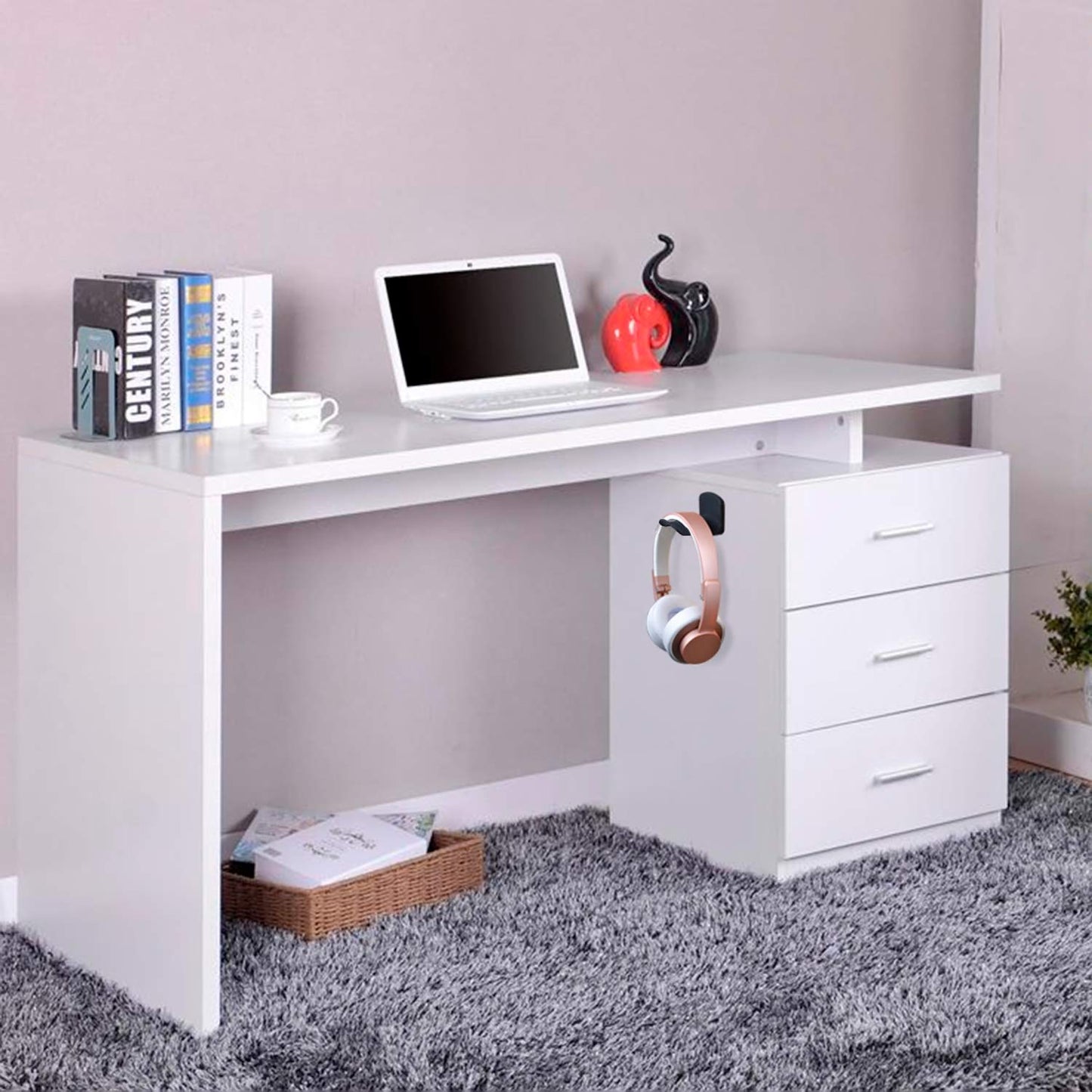 Avantree Neetto HS907 - Headphone Hanger Holder Wall Mount, Headset Hook Under Desk, Universal