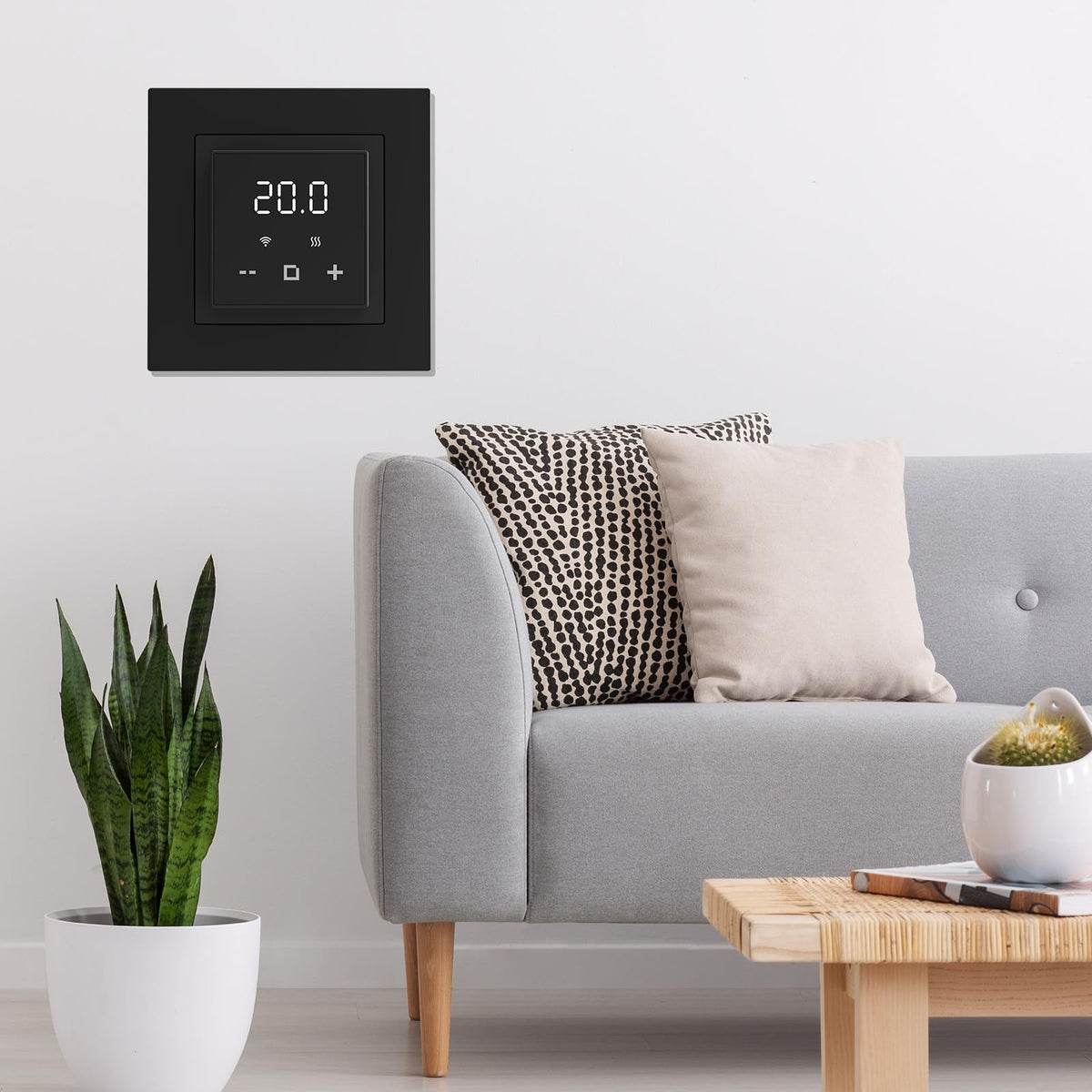 HEATIT Programmable Thermostat, WiFi Smart Thermostat for Electric Radiant Floor Heating with Touchscreen, 120V-240V Wide Voltage Range, Dual Sensing, Black