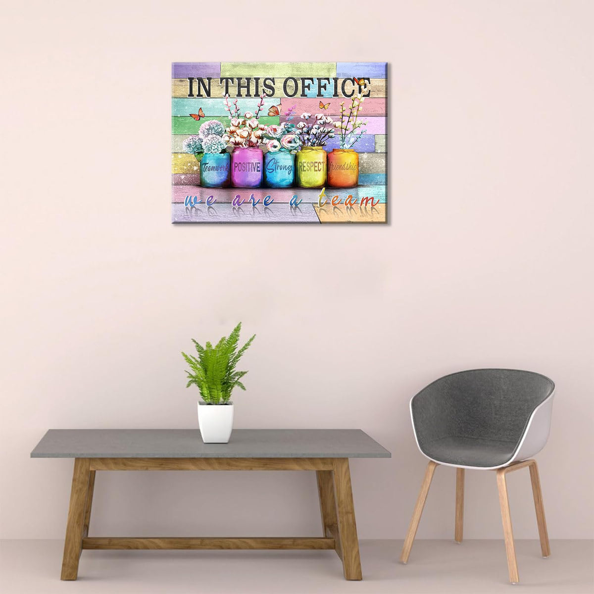 Inspirational Office Canvas Wall Art In This Office We Are A Team Motivation Human Resourcesflowers Inspirational Quotes Phrases Poster Framed Wall Art Team Motivational Quotes Team Decor 12x16 In