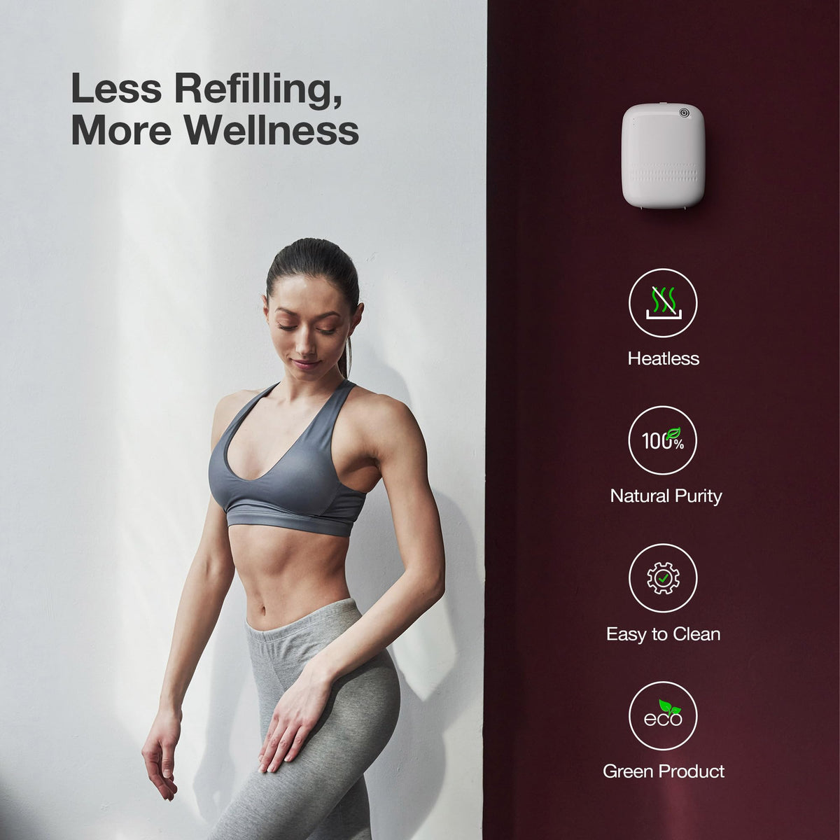 Airversa Waterless Essential Oil Diffuser for Home Large Room and Commercial Use, Up to 2000 sq ft, App Control Cold Air Diffuser, 400mL, DC-12V/1A Plug in Wall, Smart Scent Air Machine, ANW-White