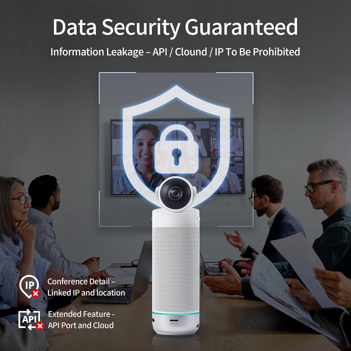 KanDao Meeting S 1080P HD Conference Room Camera, AI Face Recognition and Speaker Tracking, 8 Noise Cancelling Mics, Smart Zoom, Automatic Focus, 180-Degree, Plug & Play, Compatible with Teams, Skype