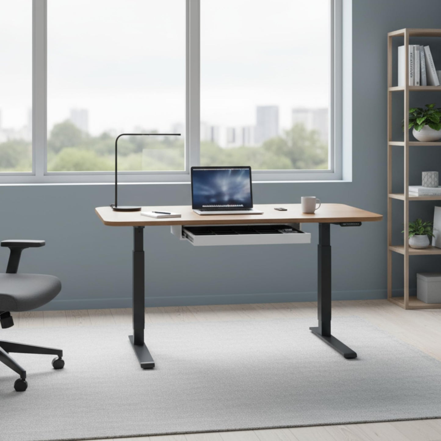 PERFECT POSTURE Max Under Desk Storage Drawer – Large Desk Drawer with Lock for Regular & Sit-Stand Standing Desks, White (19.3" x 10")