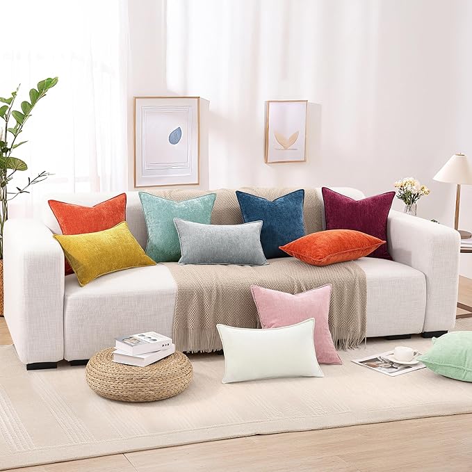 decorUhome Summer Couch Euro Sham Throw Pillow Covers 26x26 Set of 2,