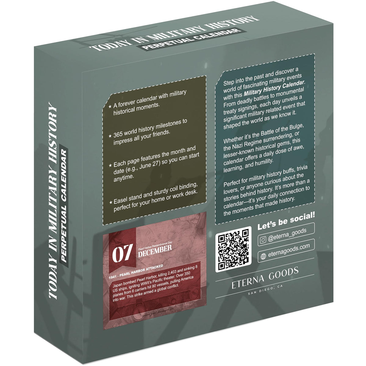 Today In Military History Calendar | Perpetual War History Calendar For The Military History Enthusiast, This Day In Amazing History Trivia Facts & Achievements | History Buff Gift Page A Day Box Calendar with Historical Info For Every Day of The Year