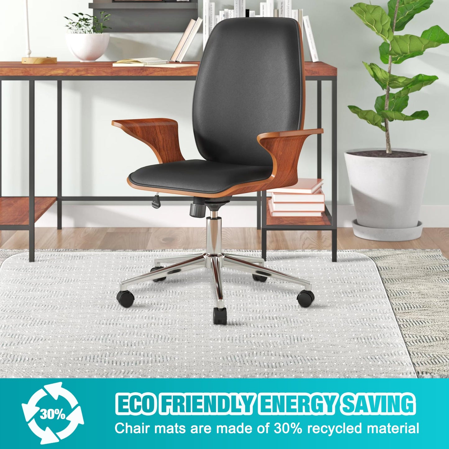 2 Pack Office Chair Mat for Carpets, 48" x 36" Clear Chair Mat for Carpeted Floors, Heavy Duty Under Desk Protector Carpeted Floors Mats, Rolling Computer Floor Mats with Studs for Home and Office