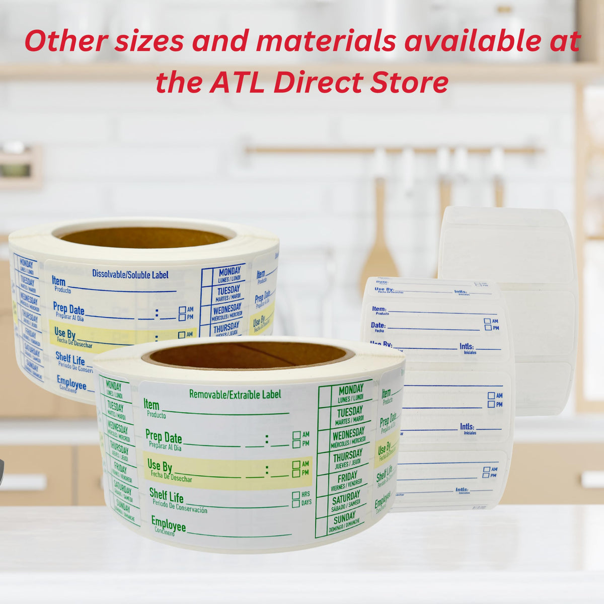 ATL Direct 2x3 Dissolvable Food Labels, 500 Label Stickers, Bottle Labels for Storage Bins, Sticker Labels for Food containers, (500, Blank)