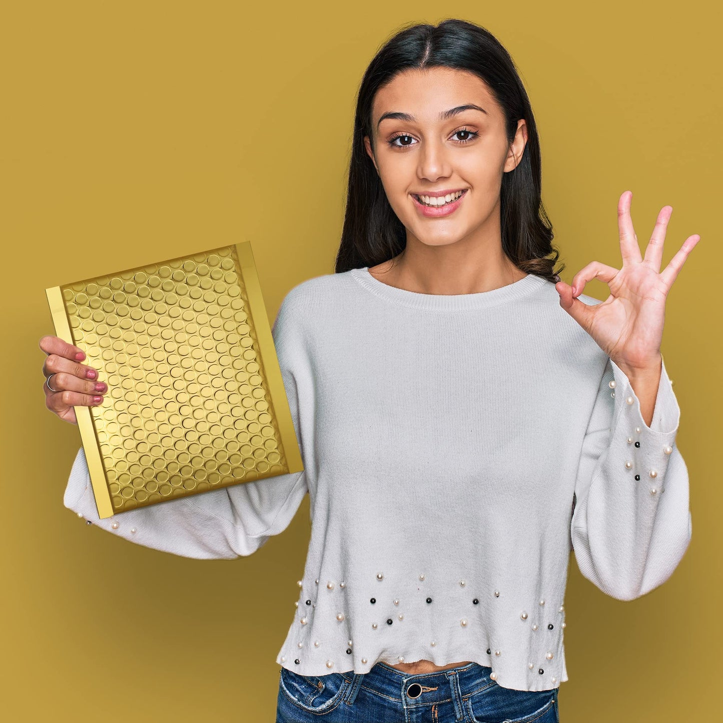 Fuxury Gold Bubble Mailers 6x10 "50 Pack, Strong Adhesion Metallic Bubble Envelopes,Waterproof Padded Envelopes,Durable Padded Mailers,Super Cute Packing for Jewelry, Makeup Supplies,Bulk #0