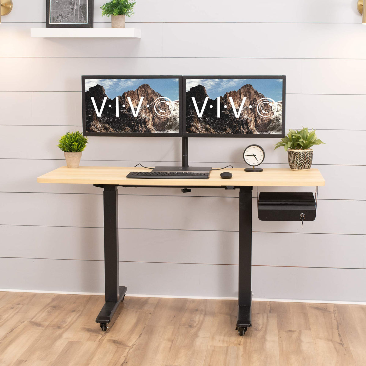 VIVO 13 Inch Under Desk Lockable Slide Out Drawer, Secure Home Office Storage Organizer, Steel, Black, DESK-AC03L-B