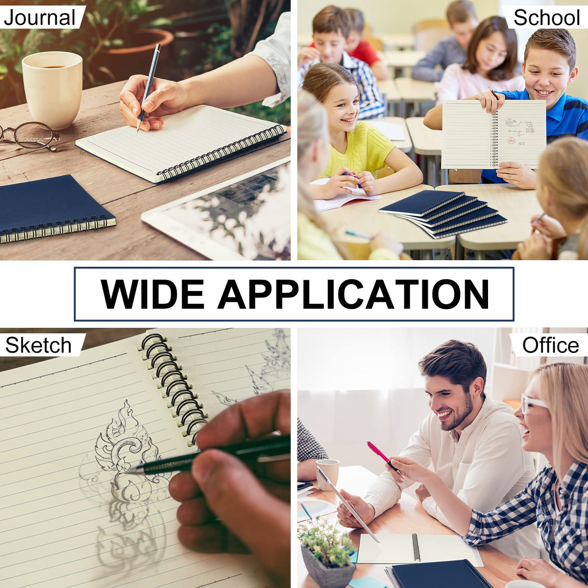 Yahenda 18 Pcs Spiral Notebook Bulk A5 Journal Lined 8.3'' x 5.5'' Writing Composition Paper Small Notepad Subject Notebook for Students Office Business Back to School Supplies (Deep Blue)