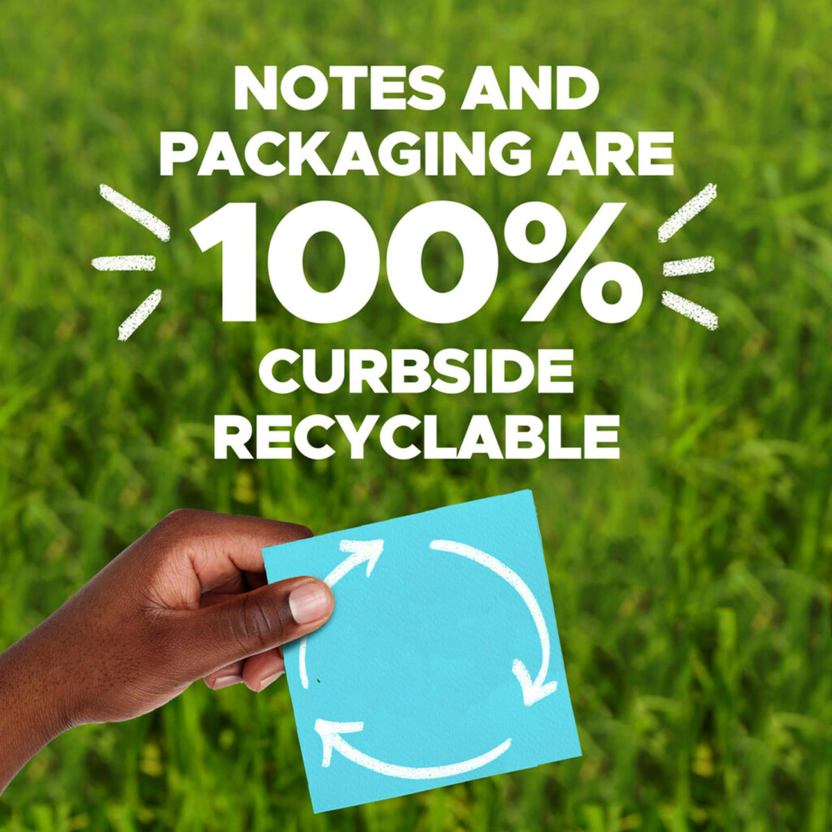 Post-it 100% Recycled Paper Super Sticky Notes, 1 7/8 x 1 7/8 in., 18 Mini Sticky Note Pads, School Supplies and Office Products, Sticky Notes for Vertical Surfaces Wanderlust Pastels Collection,
