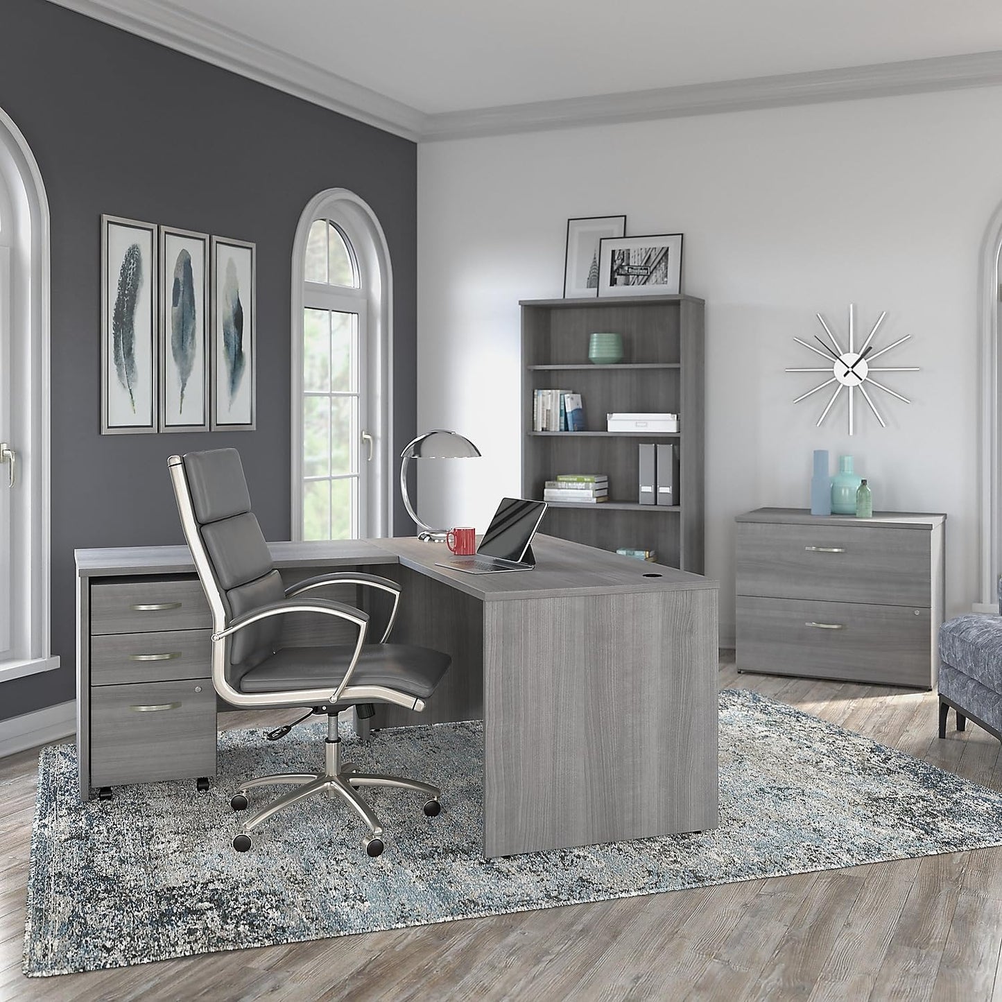 Bush Business Furniture Studio C 60W x 30D Office Desk in Platinum Gray