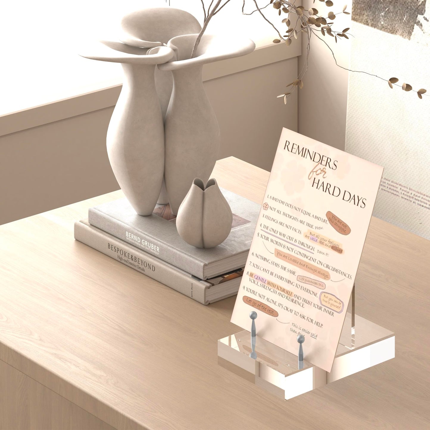 UoYeet Acrylic Easel Display Stand with Adjustable Silver-Toned Hardware for Pictures, Crystal Clear Acrylic Stand with Floating Appearance for Cookbook, Invitation and Plates
