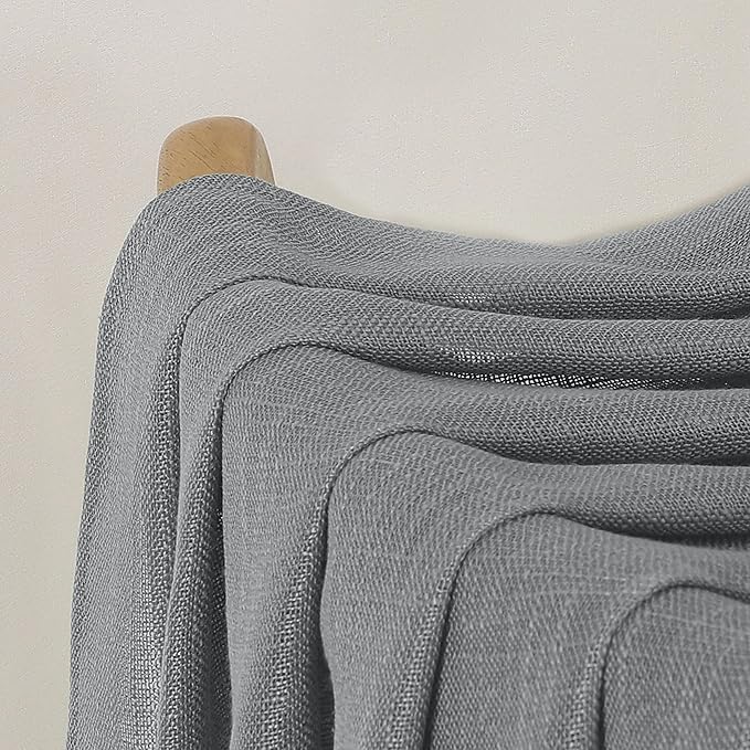 Chyhomenyc Charcoal Grey Semi Sheer Curtains 36 Inch Length, Light Filtering