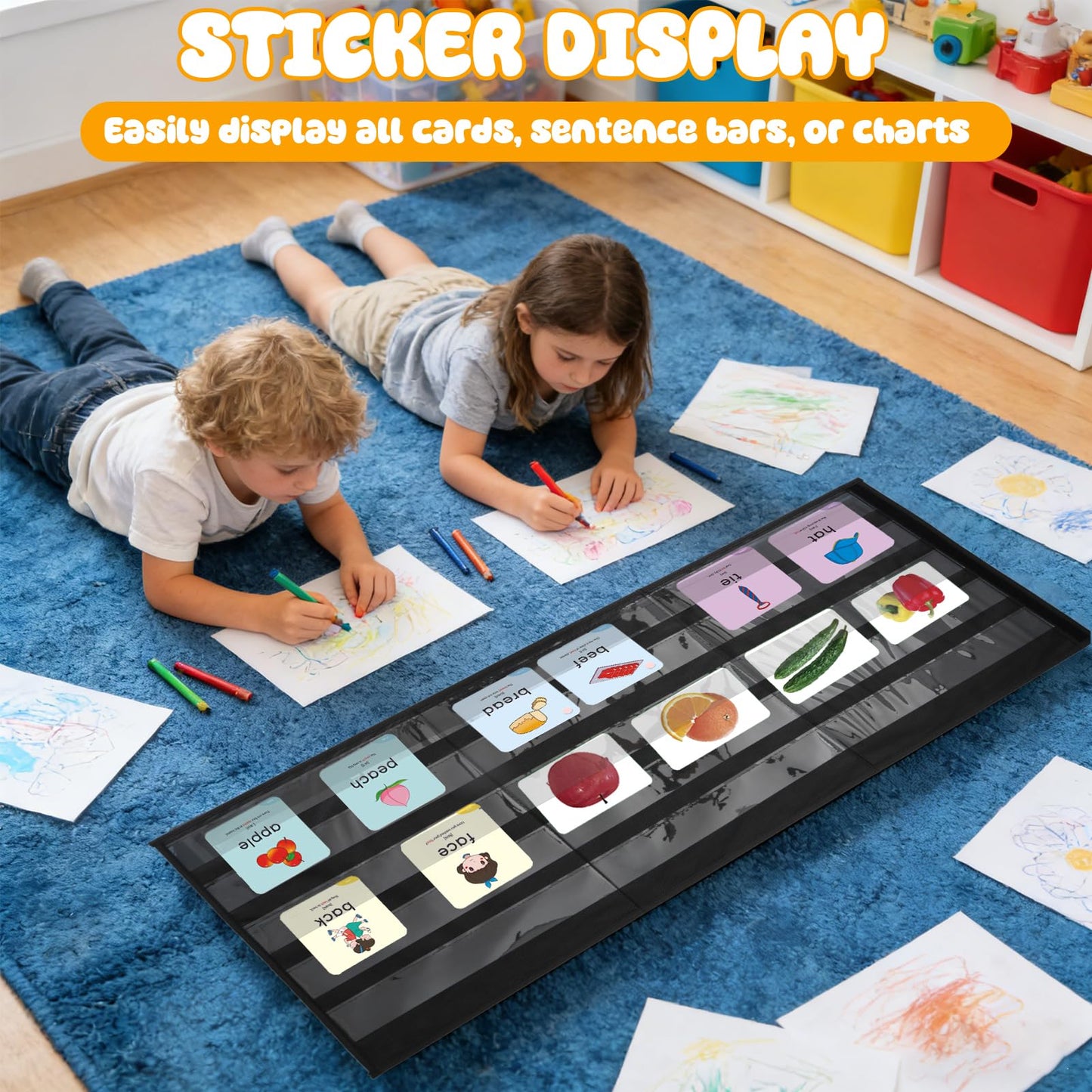 FUPMILPHRANX 2 Pcs 3 Sides 5 Layers Portable Stickers Display Stand for Vendors Big 4'' Stickers, Foldable Sticker Holder for Vendor Events & Small Business, No Assembly Required, Black, 16.5 x 40in