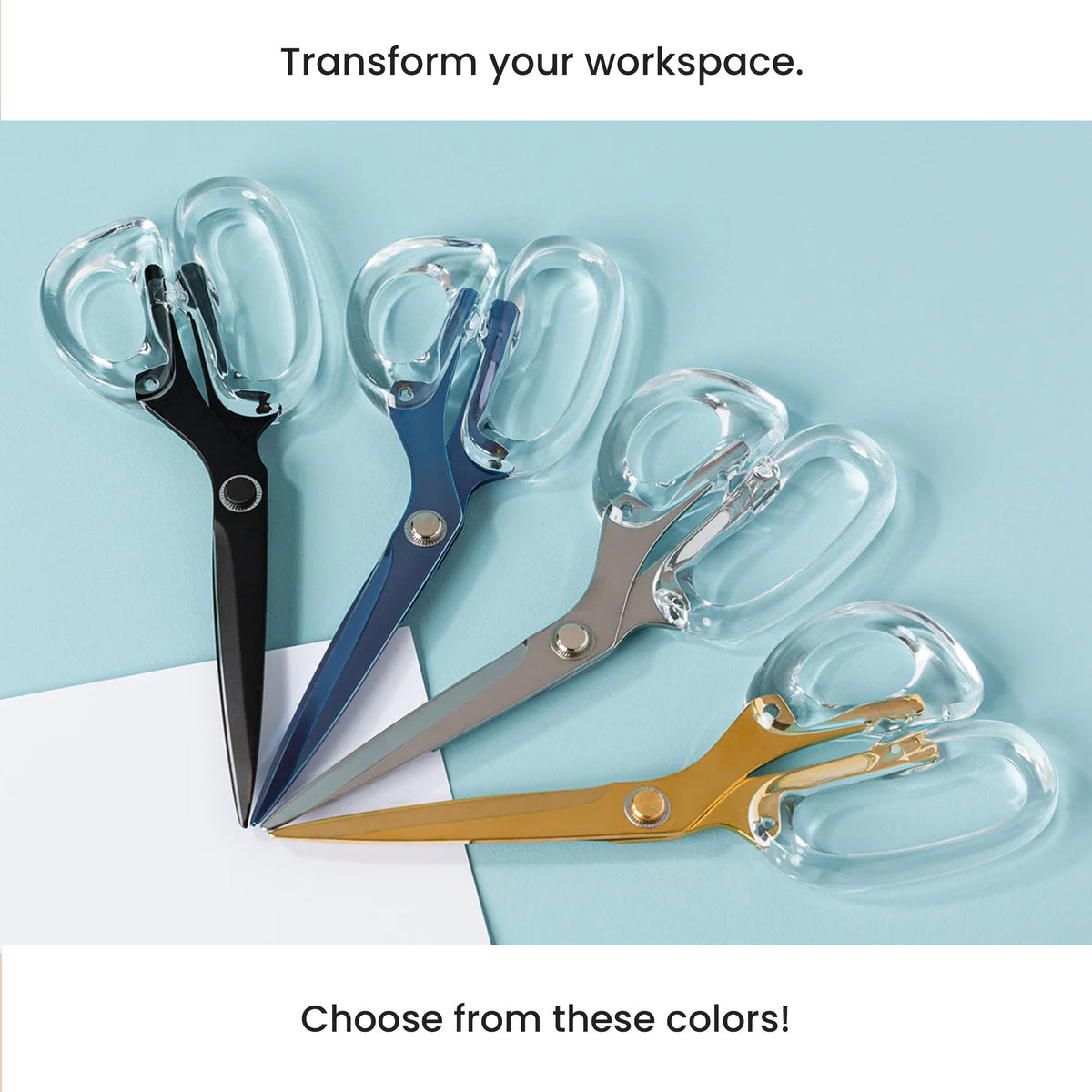 OfficeGoods 9” Stainless Steel Acrylic Scissors for Office and Home - Aesthetic and Sharp All Purpose Scissors, Perfect for Sewing, Arts and Crafts - Gold