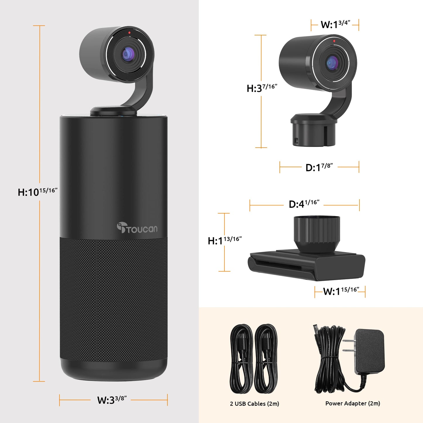 TOUCAN Conference HD Video Conference System, 1080P HD Camera, Speakerphone with 4 Microphones, Plug and Play USB Conference Camera for Zoom, Teams, Google Meet, Office and Home Office