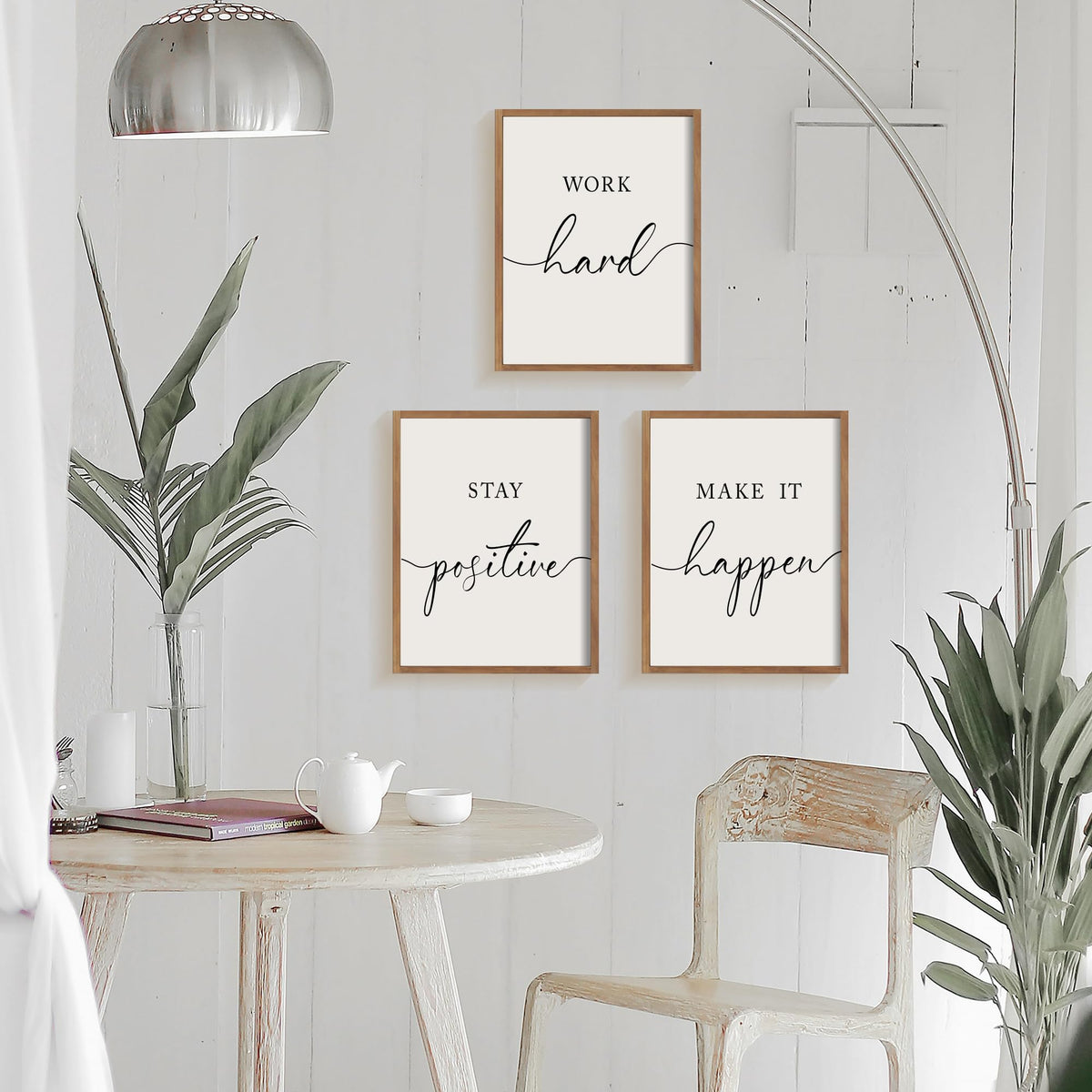 Heiple Motivational Wall Art 11"x14" Framed Wooden Inspirational Office Wall Decor for Men Picture Poster Positive Work Hard Quote Wall Decor for Home Office Bedroom (Brown, 11”x14”)