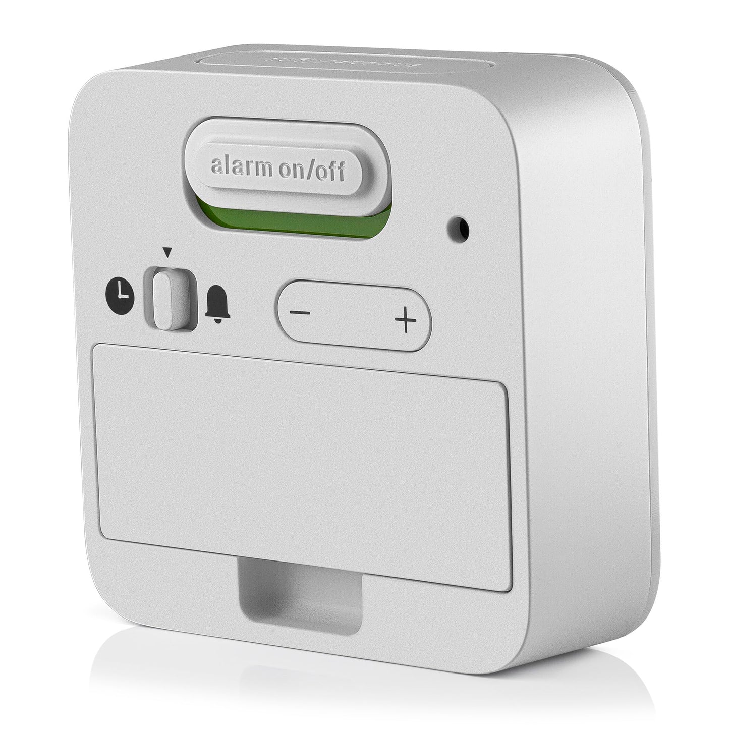 Braun Digital Travel Alarm Clock with Snooze, Compact Size, Negative LCD Display, Quick Set,Crescendo Beep Alarm in White, Model BC08W.