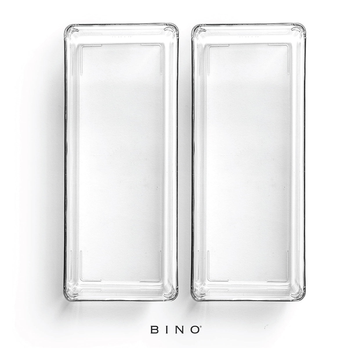 BINO | Oblong Plastic Drawer Organizer Bin, 2-Pack | THE ARTISAN COLLECTION | Multi-Purpose | Durable | BPA-Free | Desk, Vanity, Bathroom & Makeup Drawer Organizer