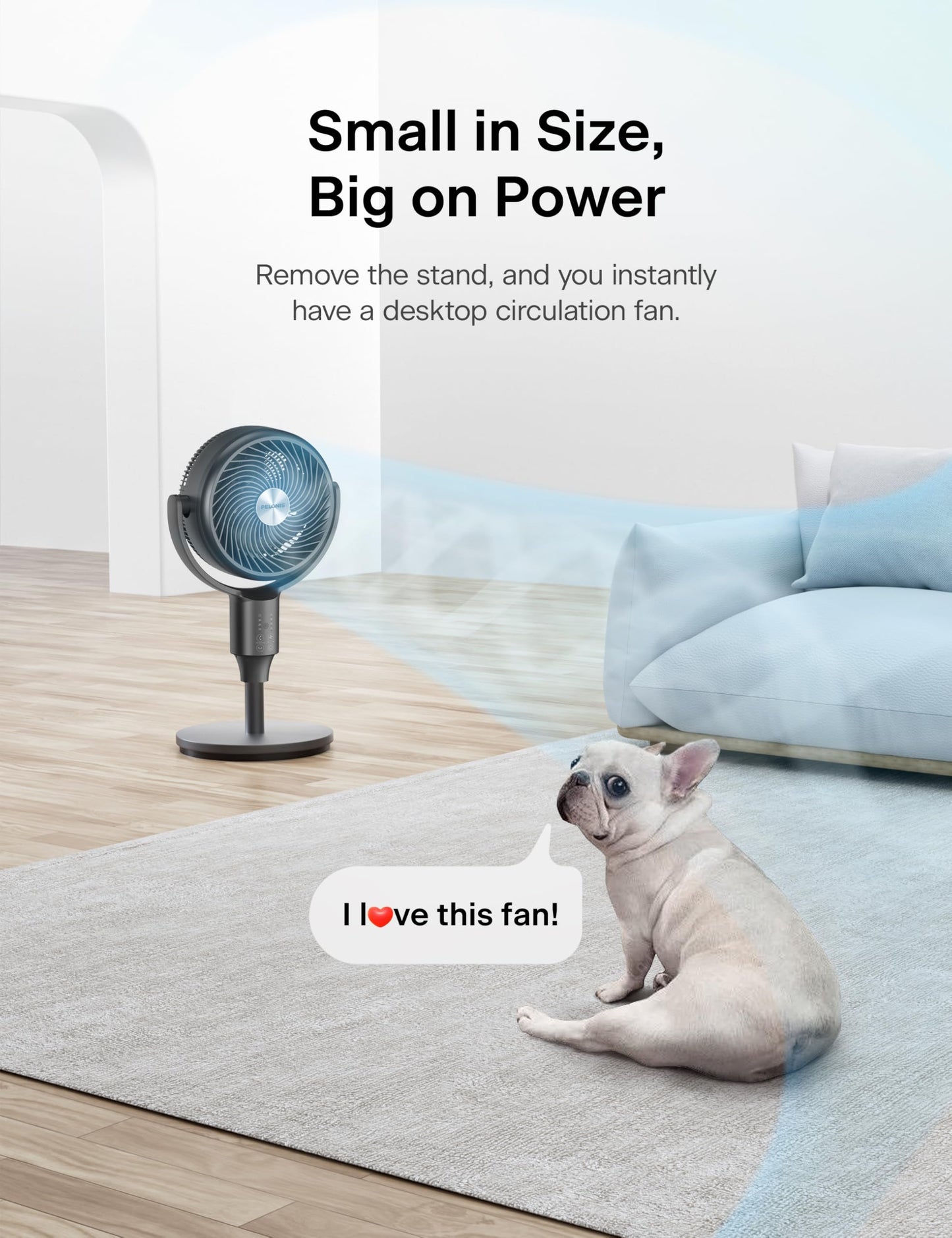 PELONIS Pedestal Fan, Air Circulator, Ultra OmniFlow (135Β°+90Β°Auto Oscillation), Quiet Floor Fan with 3 Speeds, Remote, 7H Timer, Memory Function, Adjustable Height, Standing Fan for Bedroom