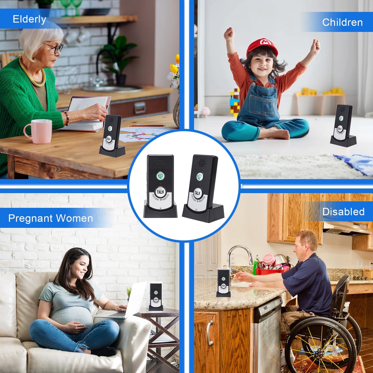 Intercom System for Home, 2 Way Voice Intercom Wireless, Home Intercom System Super Long Range Intercomunicador Intercom Doorbell System Unit for Home Hospital Office