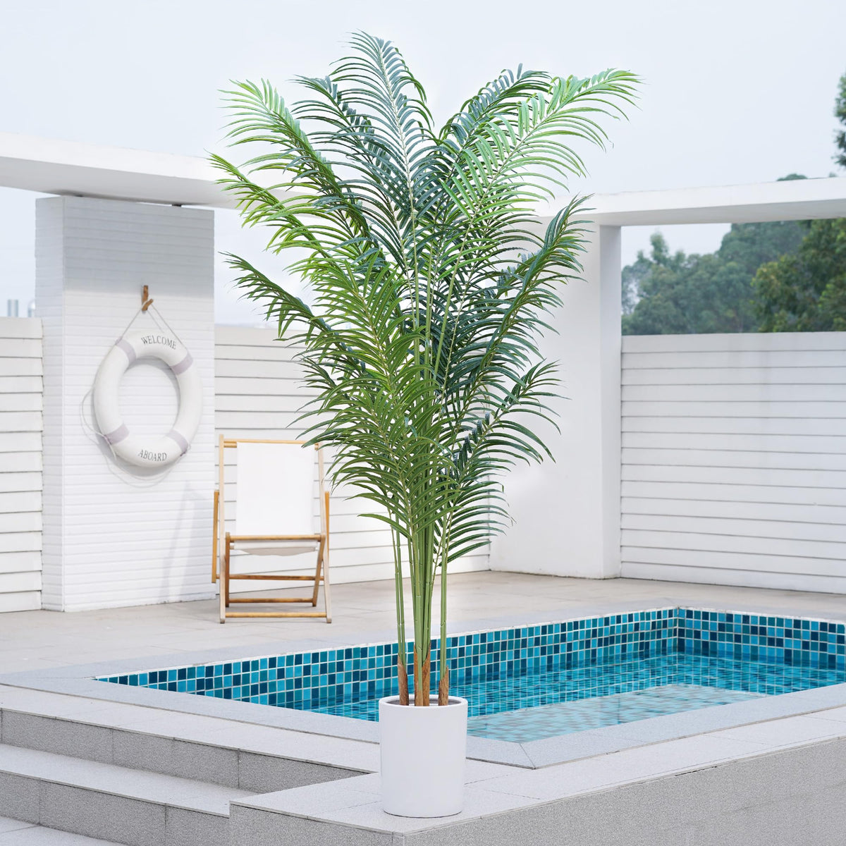 ProDeco Faux Palm Tree 6.6Ft Tall Artificial Plants Indoor Silk Green Floor Big Large Fake Potted Plant Artificial Decor for Home Office Living Room Outdoor