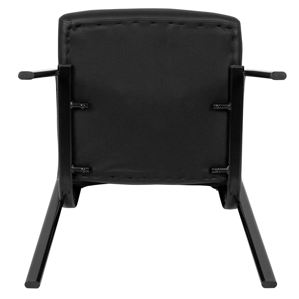 Flash Furniture Darwin Flash Fundamentals LeatherSoft Executive Reception Chair, Modern Tufted Lounge Chair for Living Room or Office, Black