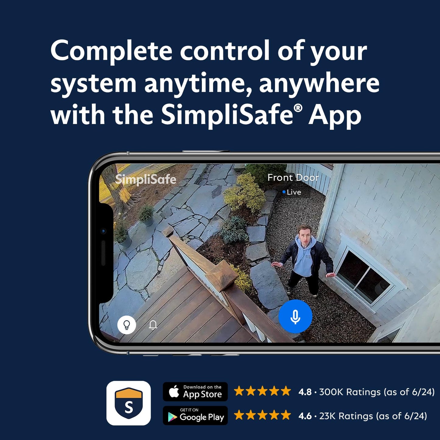 SimpliSafe 8 Piece Wireless Home Security System - Optional 24/7 Professional Monitoring - No Contract - Compatible with Alexa and Google Assistant , White