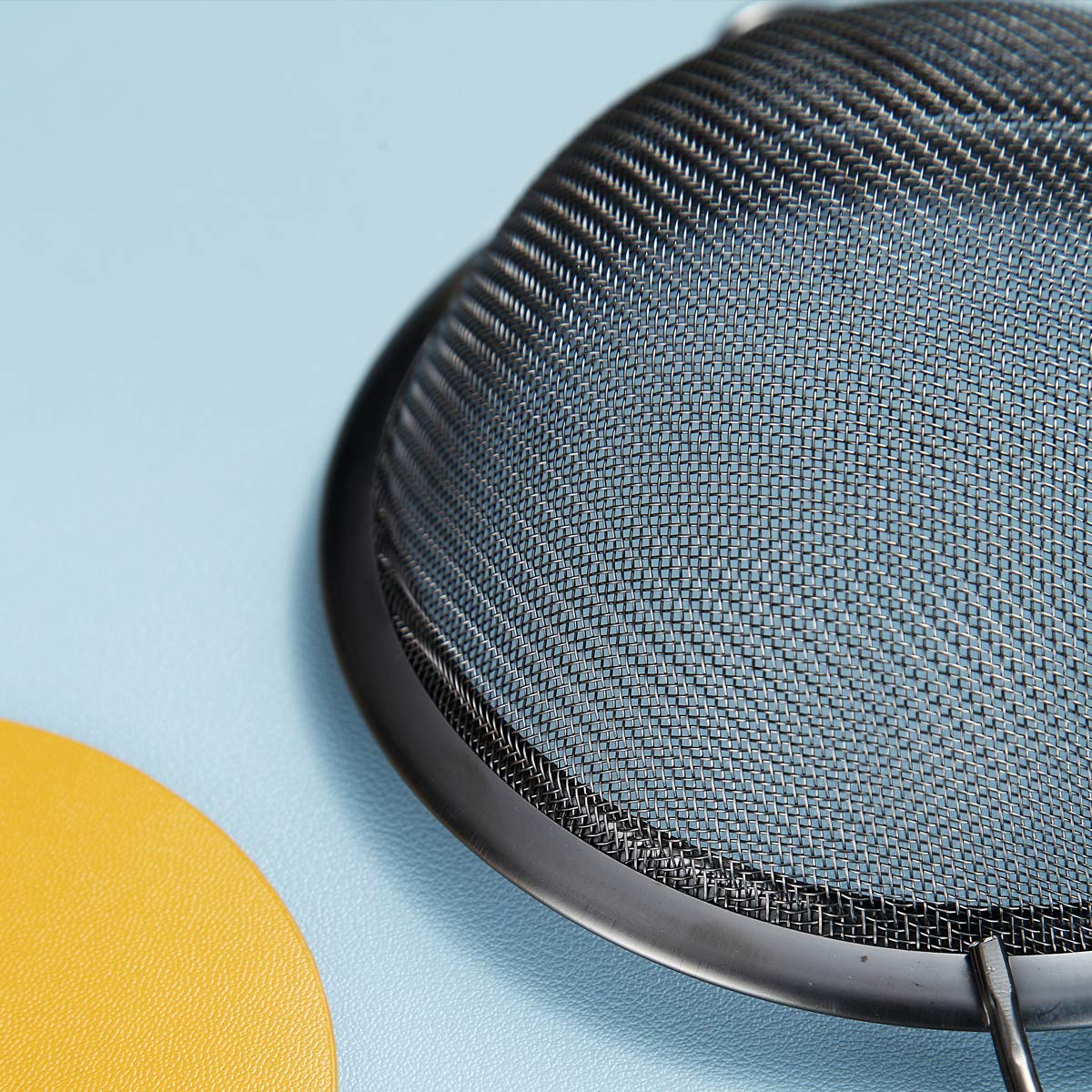 Kyraton Black Fine Mesh Strainer 3 Pieces Set, Flour Sifter For Baking, Stainless Steel Clander, Matcha Tea Strainer, Gravy Separator, Stasher Sieve Pasta Strainers