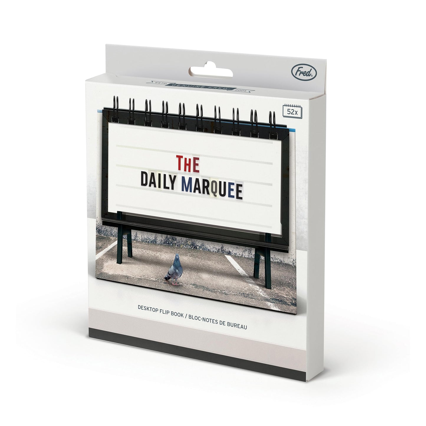 Genuine Fred Daily Marquee Desktop Flipchart, 52 Witty Signs, Fun & Functional Desk Accessories for Home or Office, Funny Gift for Coworkers, Office Gifts