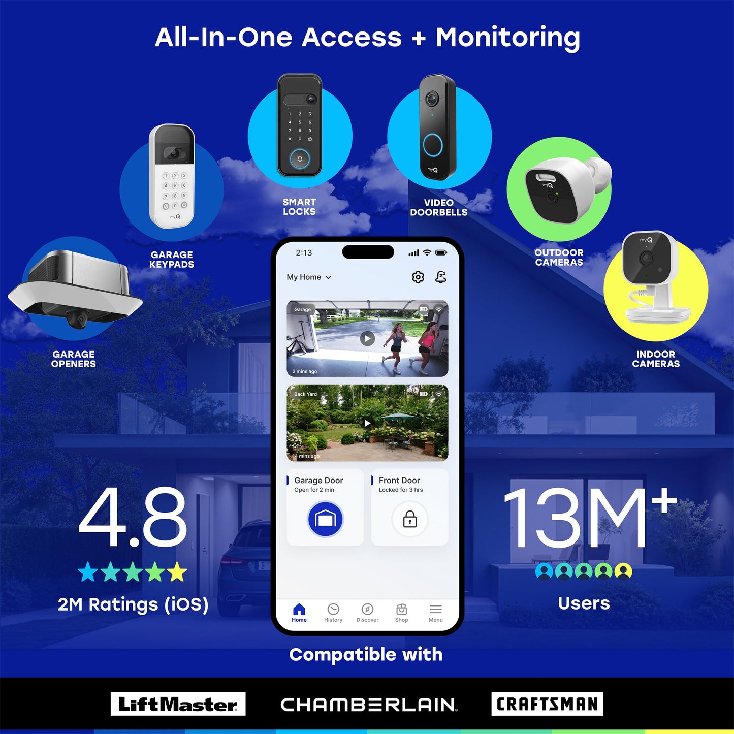 myQ Indoor Plug-in Security Camera Gen 2 – 2K Smart Wi-Fi Camera with Night Vision, Baby and Pet Monitor, Motion Detection and Alerts, 2-Way Audio & App Control, 2 Pack