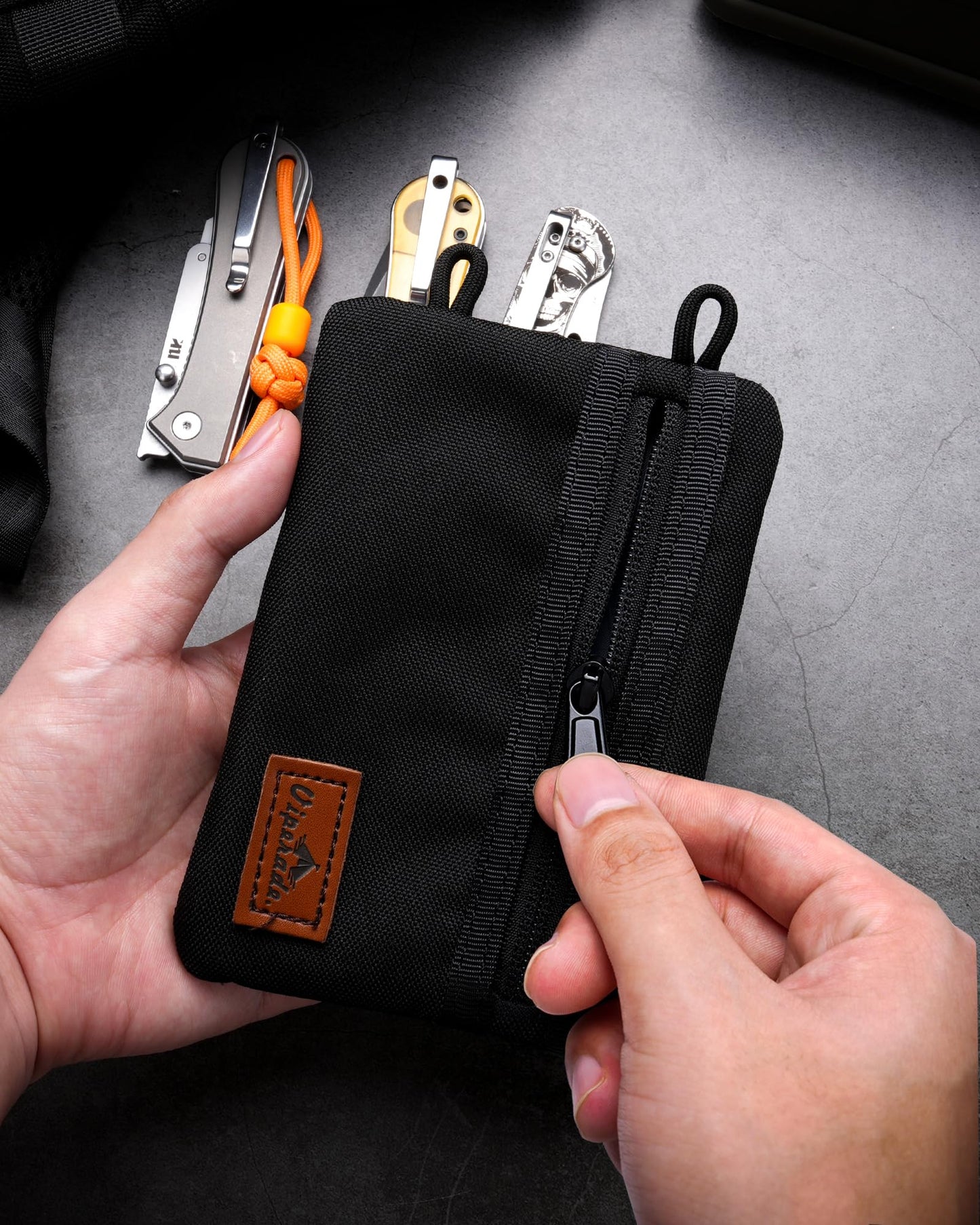 VIPERADE VE1 Pocket Organizer, EDC Pocket Pouch for Men, Pocket Organizer Storage EDC Gears, Keep Organized, Hold Your Flashlight/Pocket Knife, Tactical Pen, Notebook(Black)