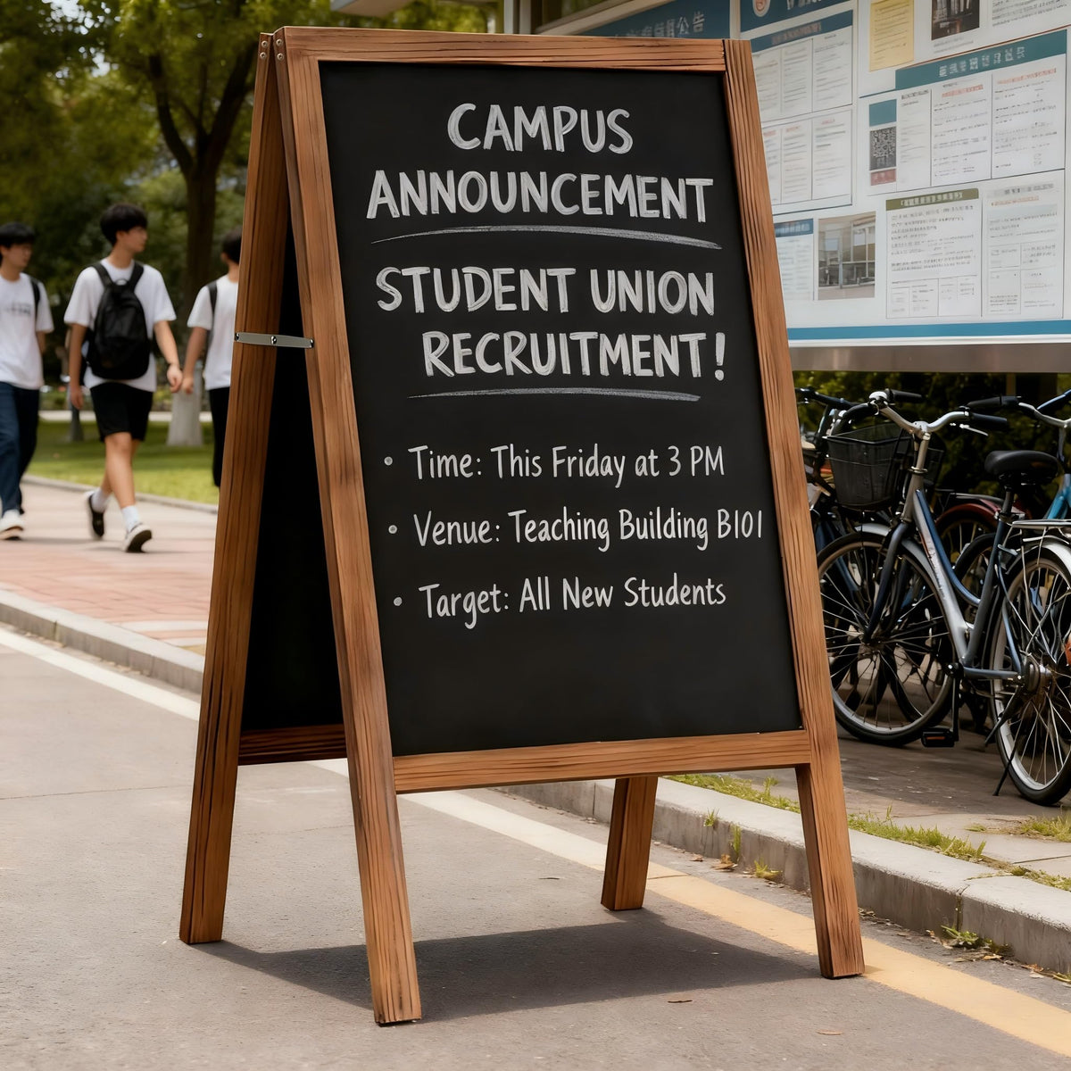 A-Frame Chalkboard Sign Large 40" x 20" Double-Sided Outdoor Foldable Blackboard Magnetic Wooden Sidewalk Signs Standing Board for Cafes & Events