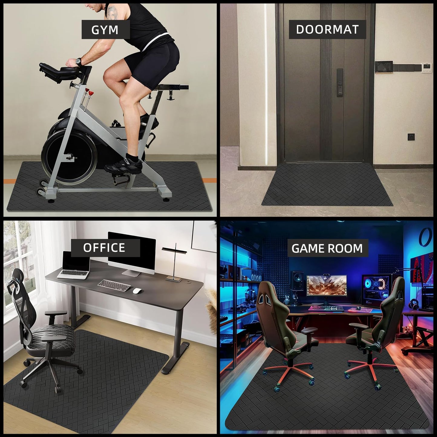 Office Chair Mat for Hard Floor, 63"x51" Large Computer Chair Mat, Multi-Purpose Desk Floor Protector for Work, Home, Gaming
