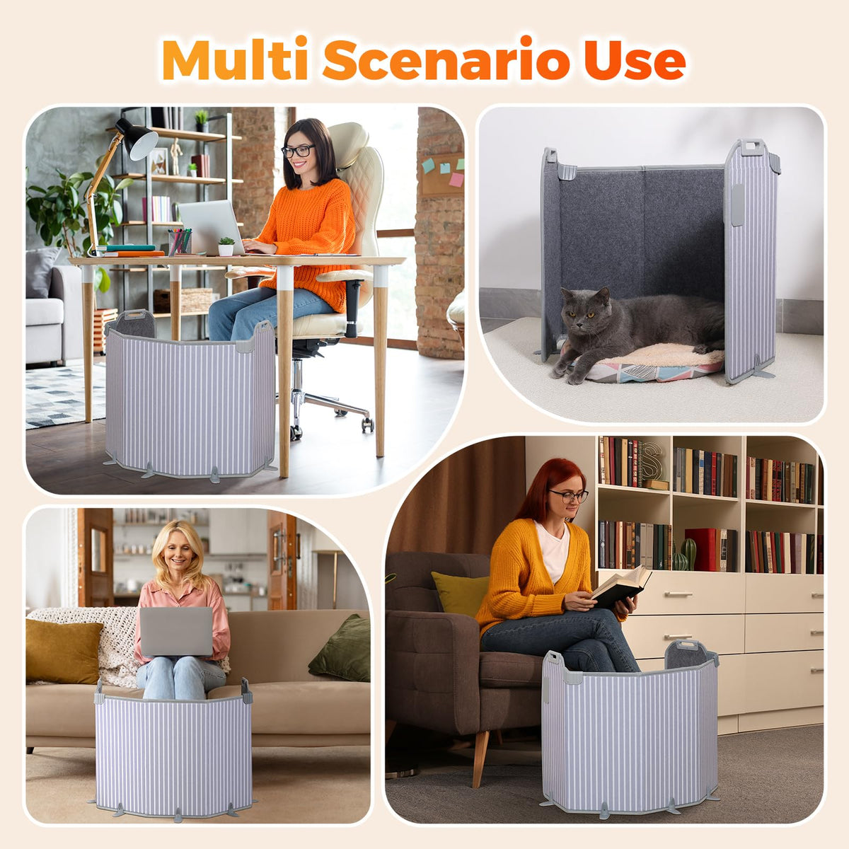 Panel Space Heater for Office/Home Quiet, Portable Electric Space Heater Warmer, Under Desk Heater for Legs Feet Knee, Foldable Foot Warmer with Thermostat Auto Shut Off, 12H Timer