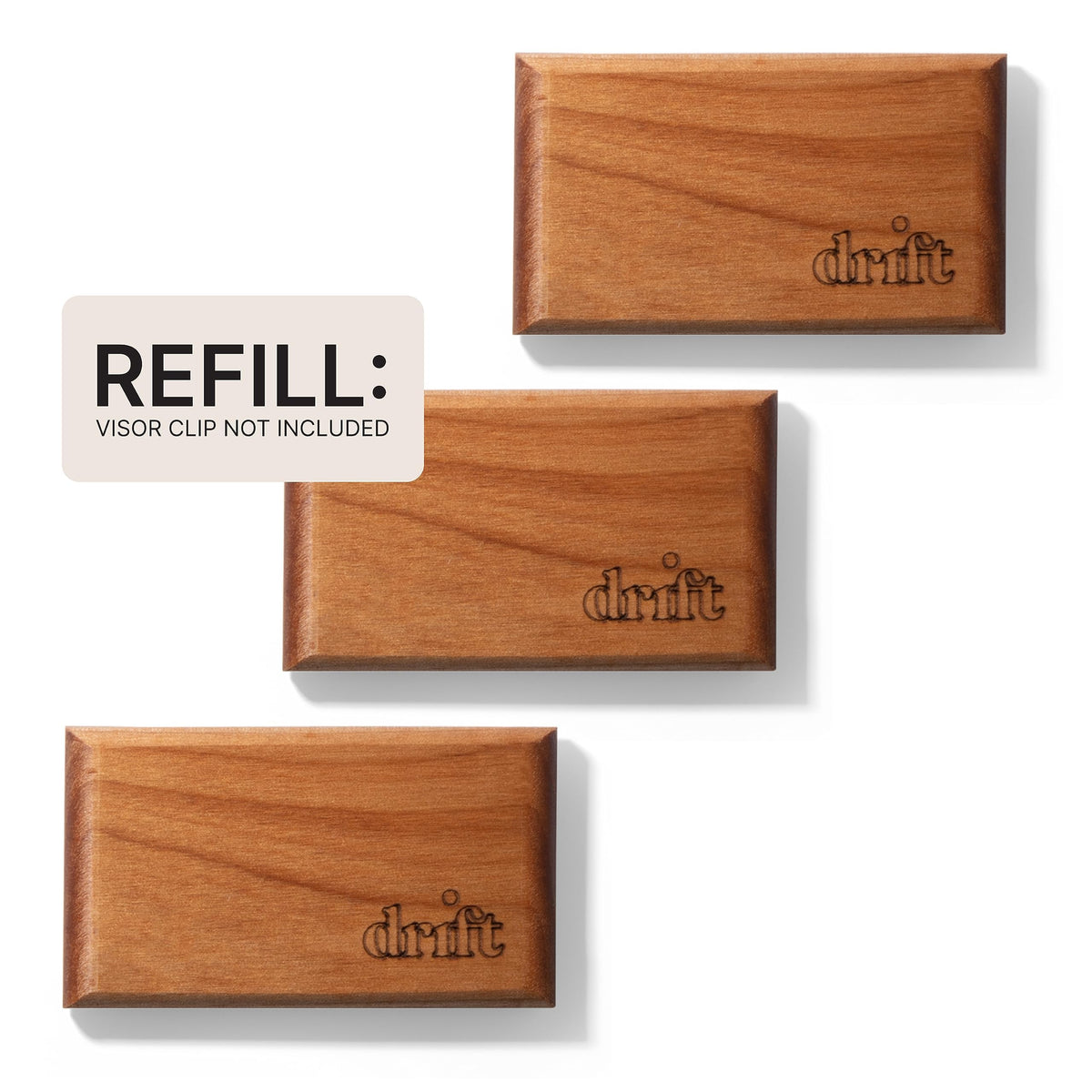 Drift Car Air Freshener - Wood Fragrance - Automotive Odor Eliminator - Car Fresheners Long Lasting - Variety Scent Refill - Pack of 3 - NO CLIP INCLUDED