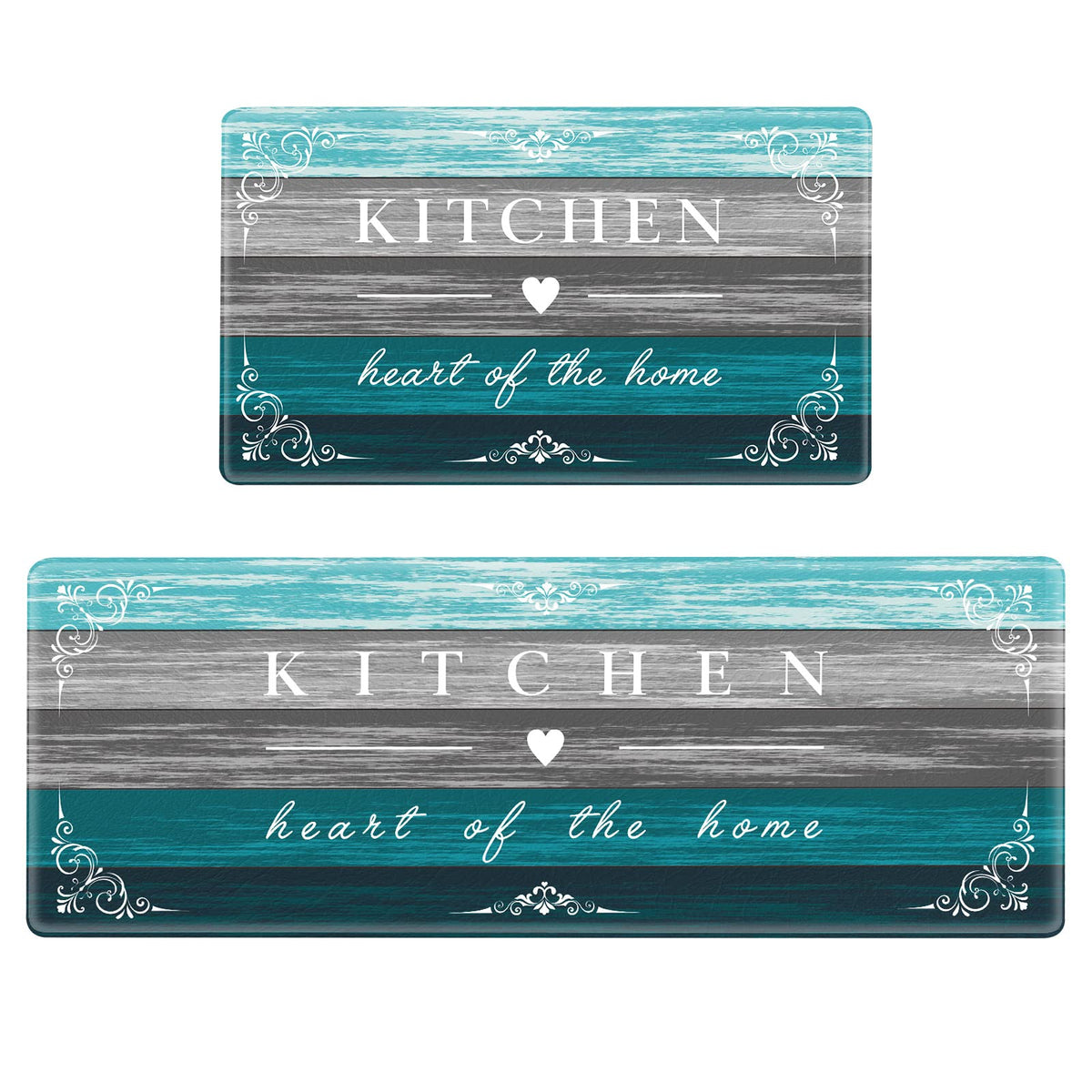 Sofort Kitchen Mat Farmhouse Cushioned Anti Fatigue Kitchen Rugs 2 Pieces Non Slip Waterproof Kitchen Mats for Floor, Rustic Wooden Comfort Standing Mats for Kitchen, Office, Sink, Laundry