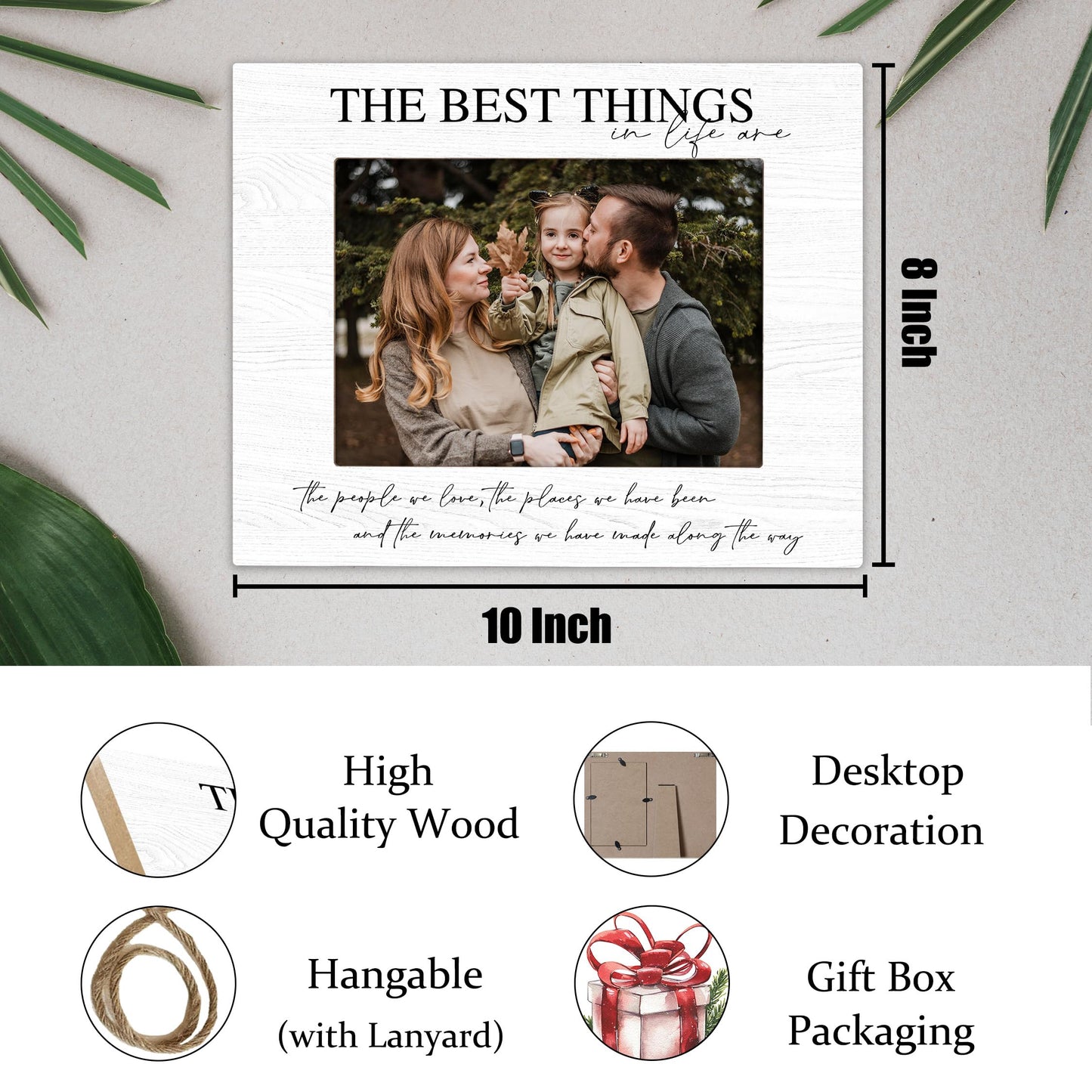 Kneaotoaji Family Picture Frame Gifts - The Best Things in Life Are the People We Love - Friends Wooden Photo Frame 5x7 for Tabletop or Wall Hanging