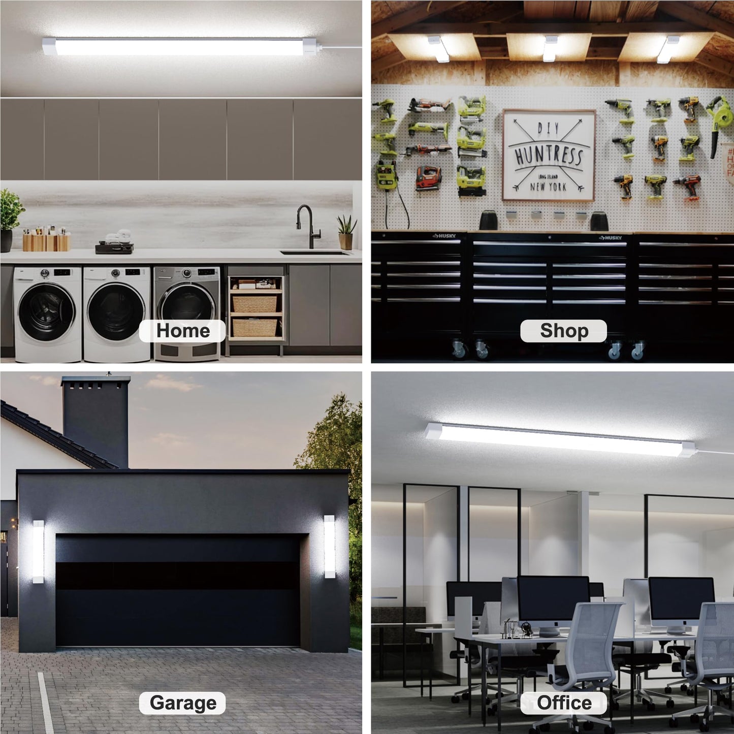 ONIDEK Under Cabinet Lights with Plug. 3000K-6500K Dimming and Color. with Wireless Control Panel and Remote Control.15W 1500LM for Garage, Kitchen, Bathroom, Closet, Office (16 inch)