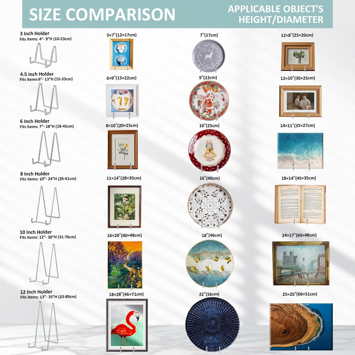 Plate Holder Easel Display Stand - 6 inch Metal Plate Stands for Display - Tabletop Picture Stand - Silver Iron Easels for Display Pictures | Photo Frames | Book | Decorative Plates | Plaque - 2 Pack