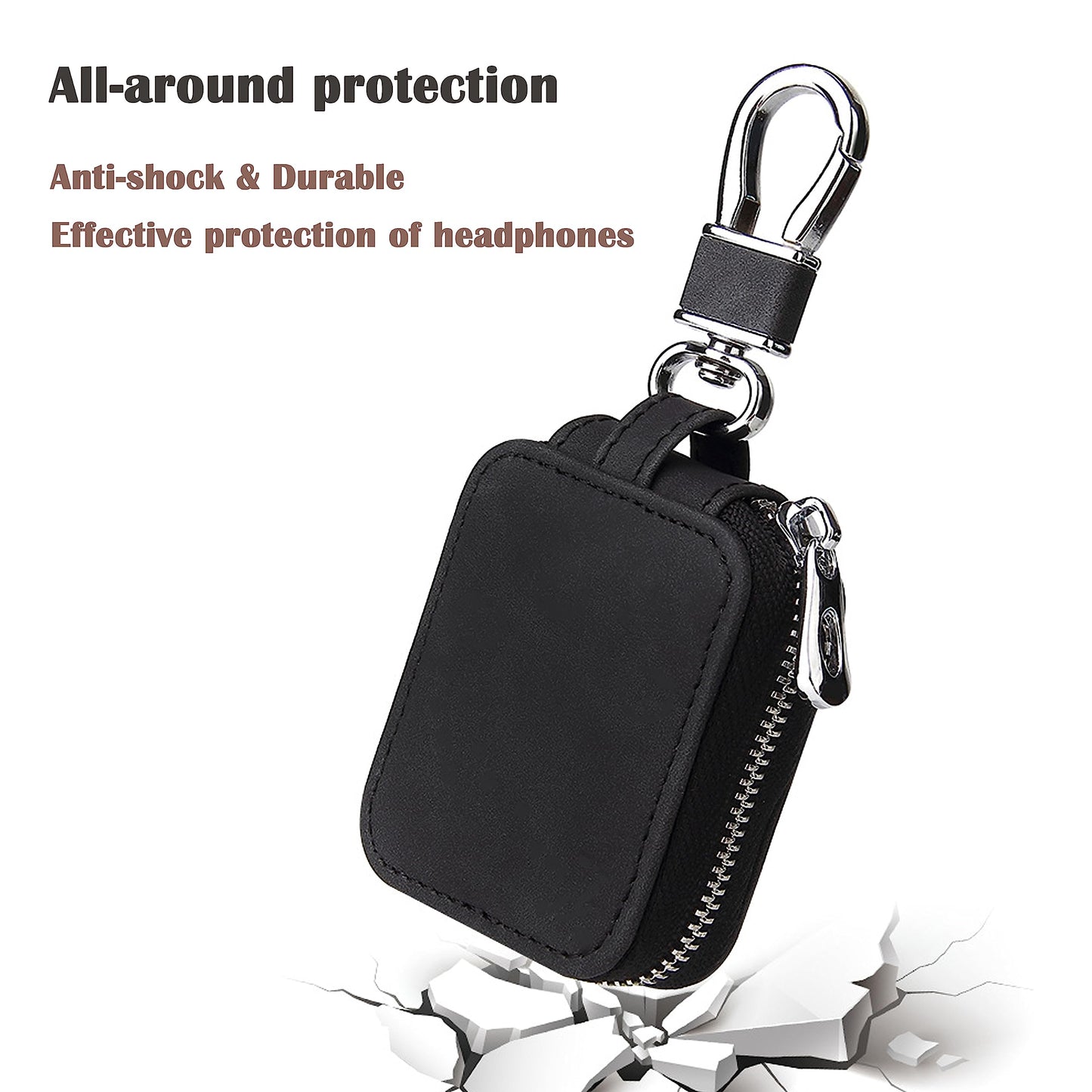 Earbud Case Headphone Storage Case Compatible with Airpods 1/2/3/Pro Wireless Earphones Carrying Pouch Small PU Leather Bag Shockproof Earpods Cover Universal Bag Travel Protection Pouche