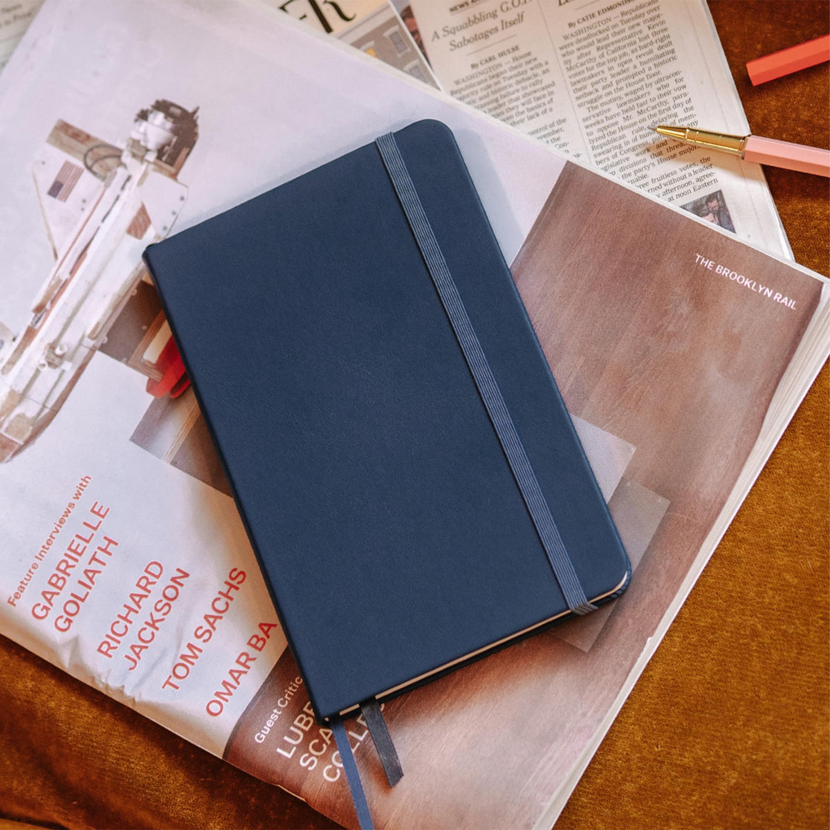 Papier Everyday Notebook - Navy, 5” x 8.25” | Lined Journal Book with Expandable Back Pocket | For Note Taking, Journalling, List Making, School, University Essentials or the Office | FSC Paper