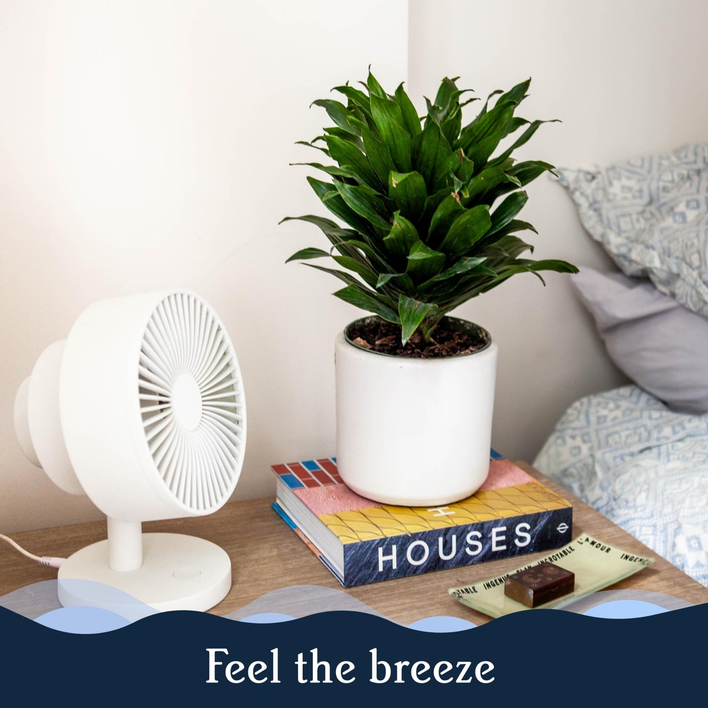 Windmill Smart Fan – Ultra-Quiet 2-in-1 Air Circulator with Remote – 5-Speed Compact Cooling Fan – Whisper-Quiet - App Compatible – Marine