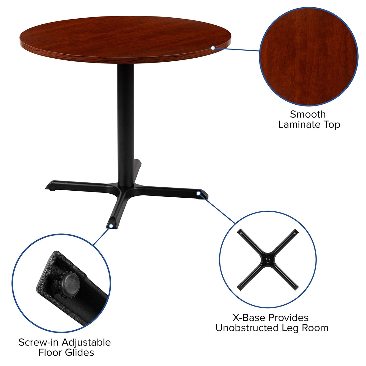 Flash Furniture Chapman 36" Round Multi-Purpose Conference Table in Cherry