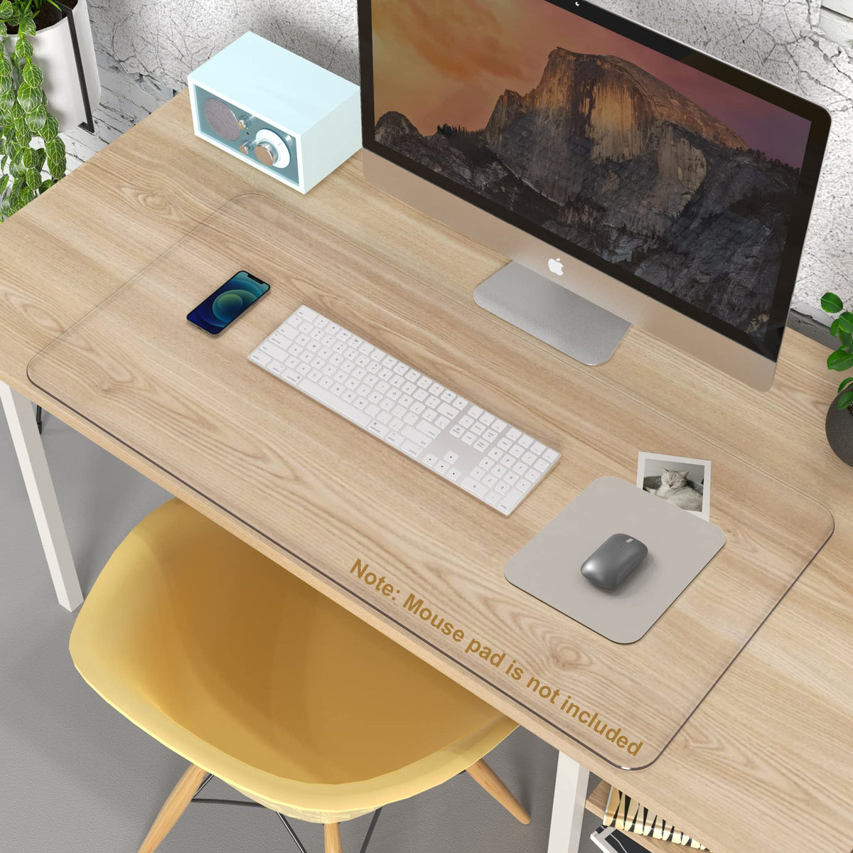 Oterri Clear Writing Desk Pad, 24’’x17” Heat Resistant Waterproof PVC Round Edge Durable Desk Protect Mat, Anti-Static Writing Mat Table Protector