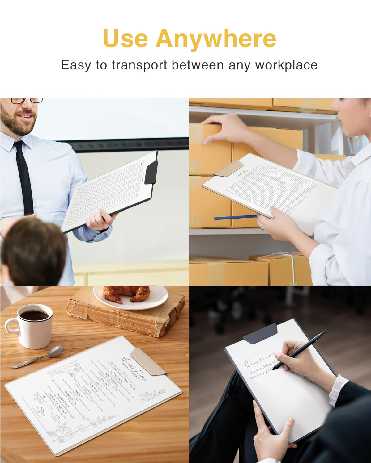 LHiDS Magnetic Clipboard – Slim Leather Writing Board with Detachable Pen Holder, Professional Magnetic Clipboards for Office, (A4 Letter Size, 9x12.5) (Apricot, A4 Letter)