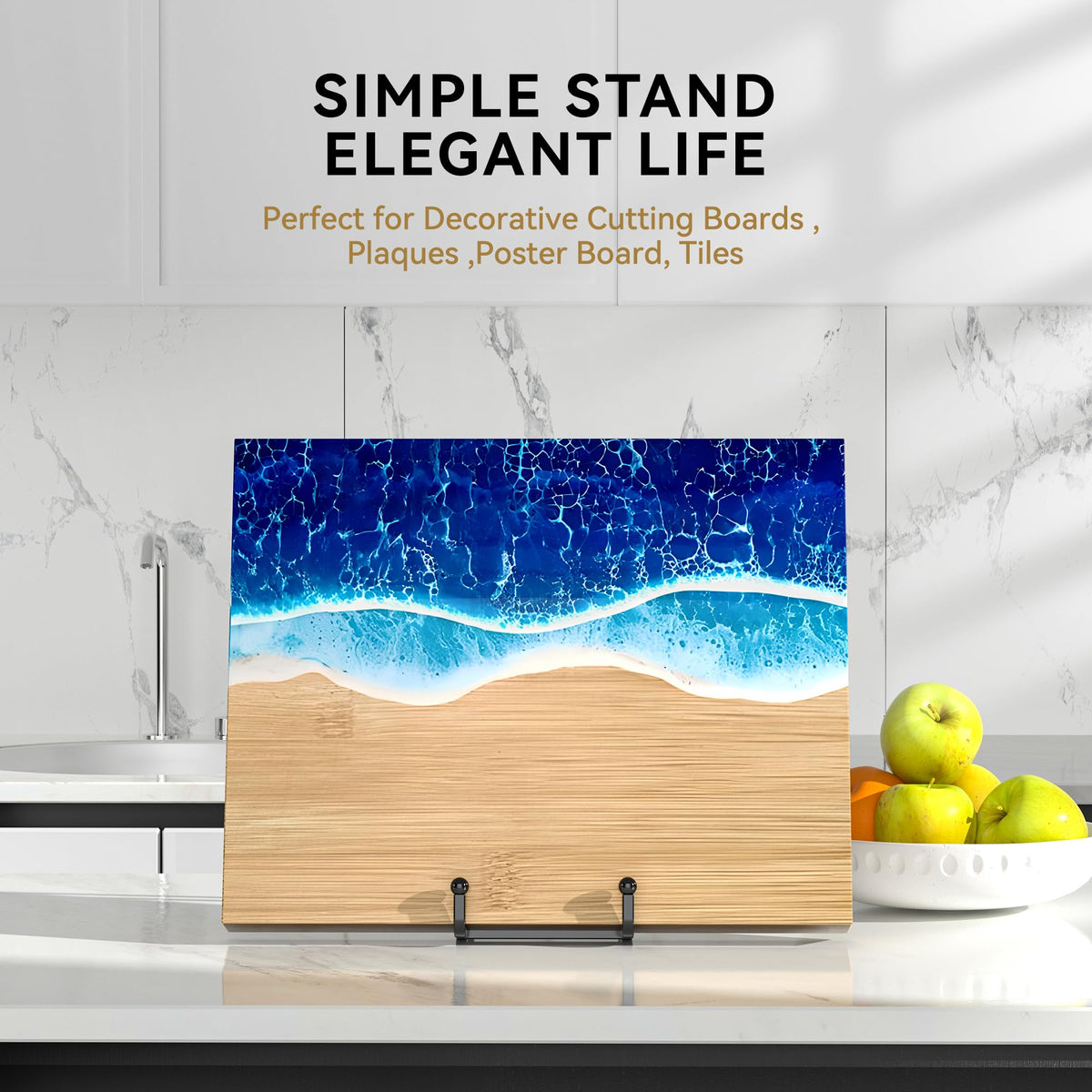 IPAME 10 Inch Large Plate Stands for Display - Metal Plate Holder Display Stand + Small Easels Picture Stand for Book, Platter, Plaque, Photo Frame, Tabletop Art (2 Pack)