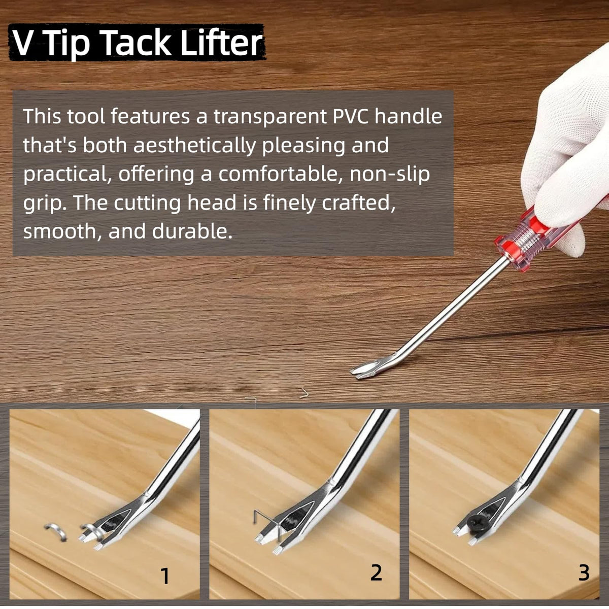 4 Pcs Fors Upholstery Staple Remover Tack Puller Nail Remover Tool Set Nail Puller Plier, Staple Puller, Tack Lifter, Fastener Remover, for Furniture Floor Wall Wooden Case Car Photo Frame