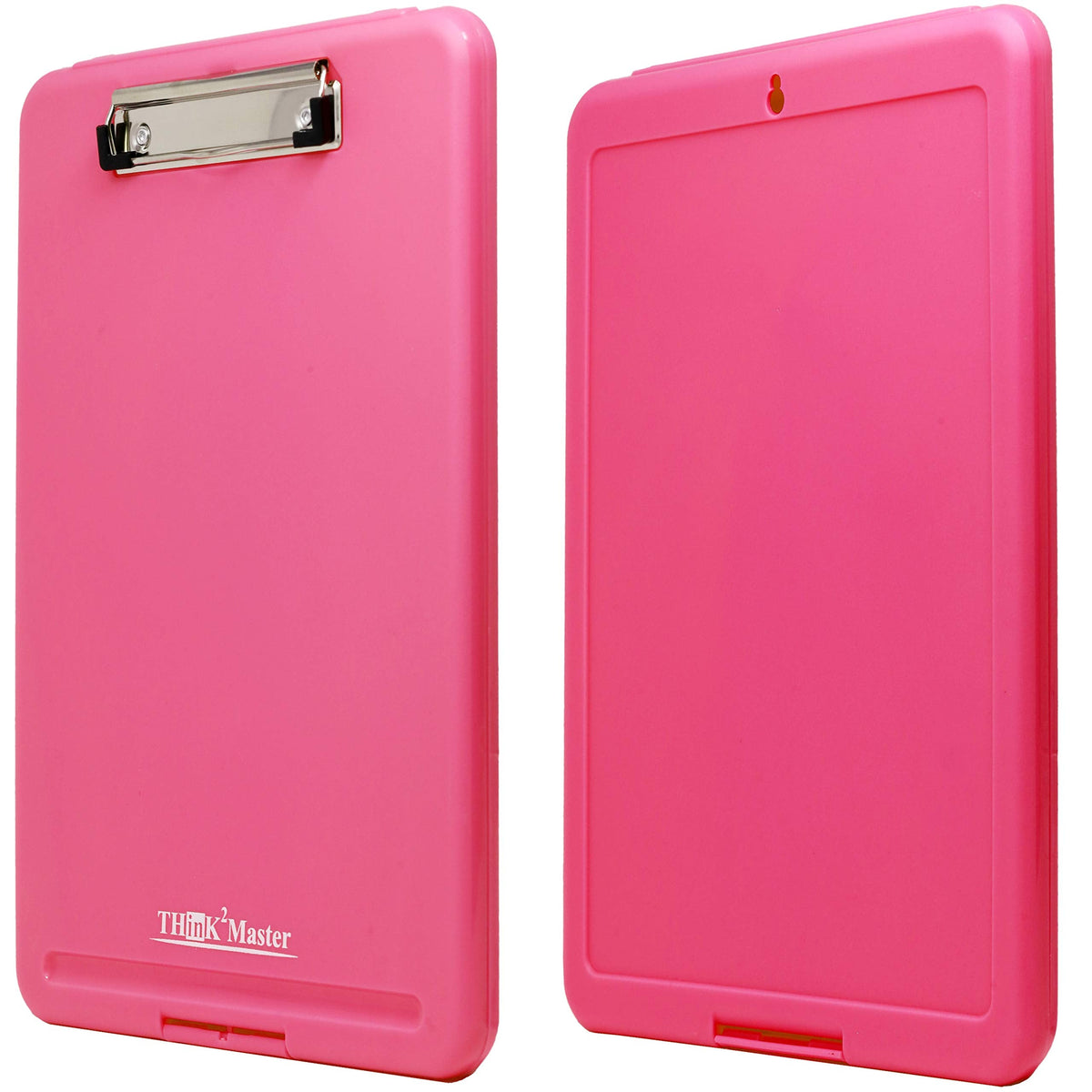 Think2Master Pink Plastic Storage Clipboard. | 25% Heavier & 25% Sturdier| Heavy Duty and Won’t Flex or Bend Like Other Brands (Compare The Weight). Storage Compartment Holds 150 Letter Sized Paper.